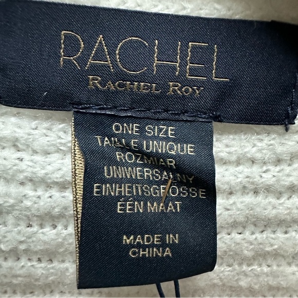 Rachel Roy Cream Ivory Sweater Wrap Poncho, OS - Picture 7 of 8